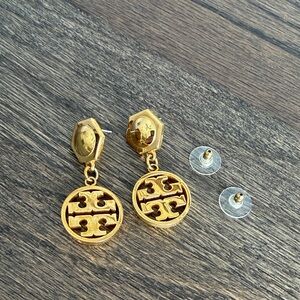 Tory Burch Gold Emblem Earrings
